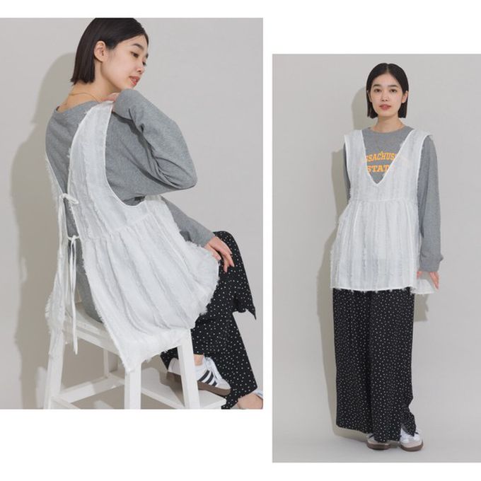 日本 OMNES - 前後2way甜美流蘇造型穿搭背心-咖啡