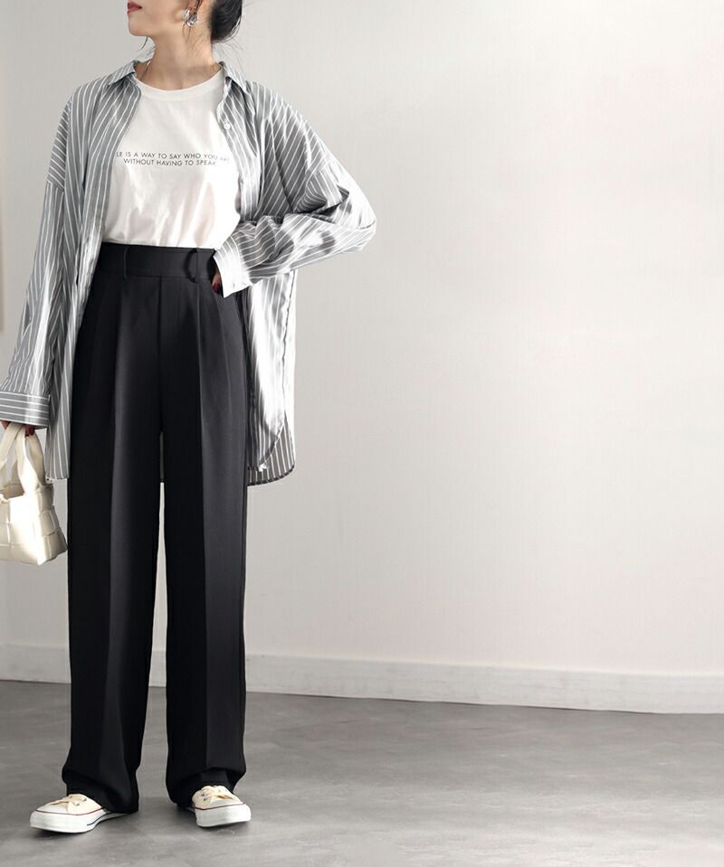 日本 Classical Elf - 修長美腿打褶西裝褲-摩卡棕