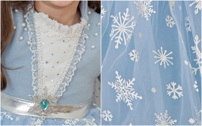 韓國 mari an u - (裏起毛)冰晶雪花女王洋裝(披風可拆)-閃耀藍