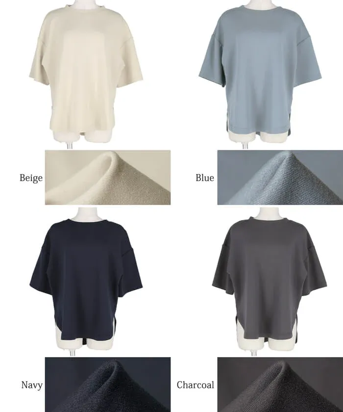 日本 COCA - 新感覺系列 輕盈落肩寬袖上衣-灰藍