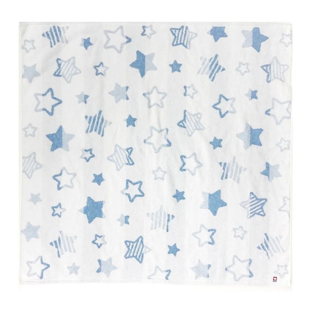 akachan honpo - 今治無捻浴巾 正方形-星星-藍色 (85×85cm)