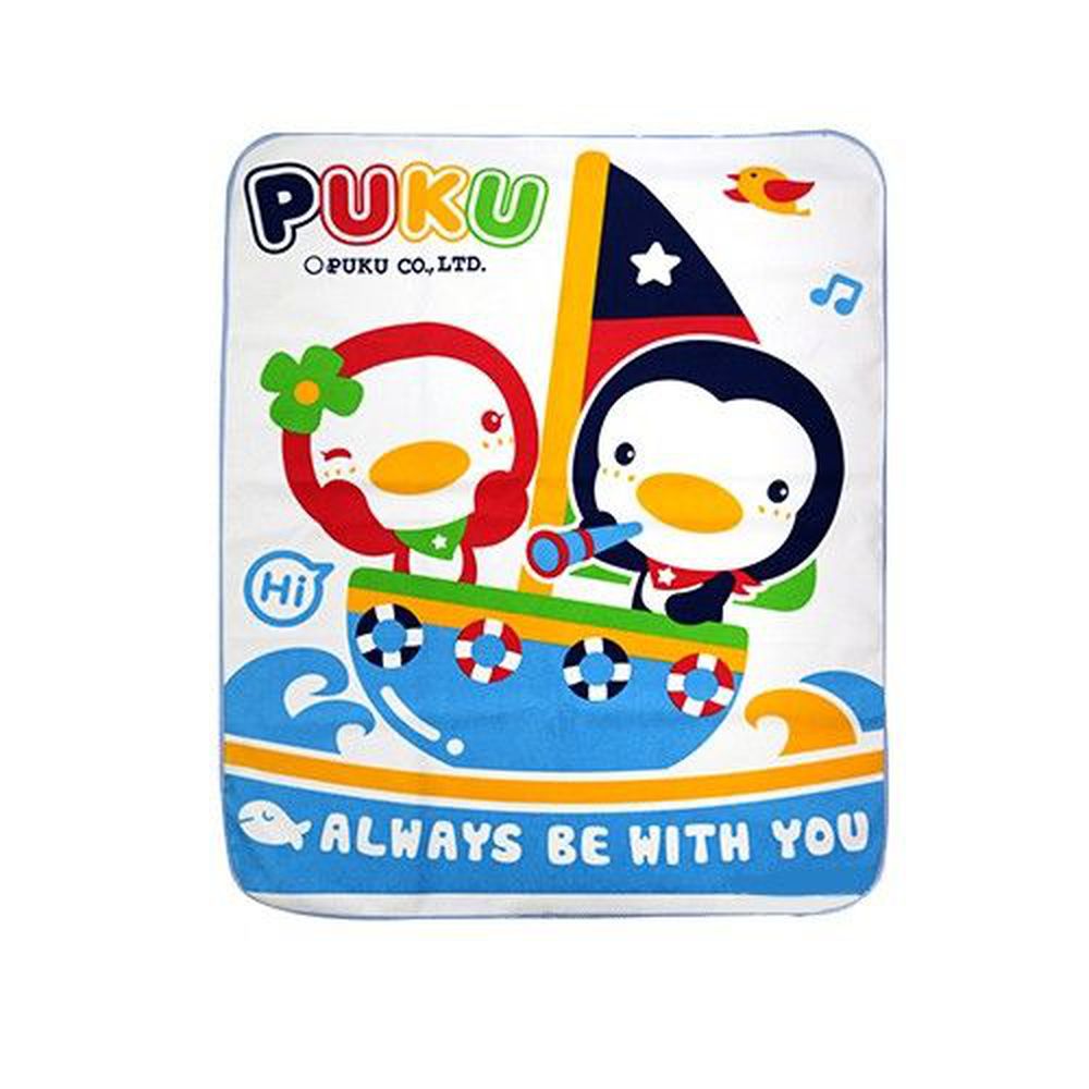 PUKU 藍色企鵝 - 超柔兒童防濕墊水-80×100cm-水色