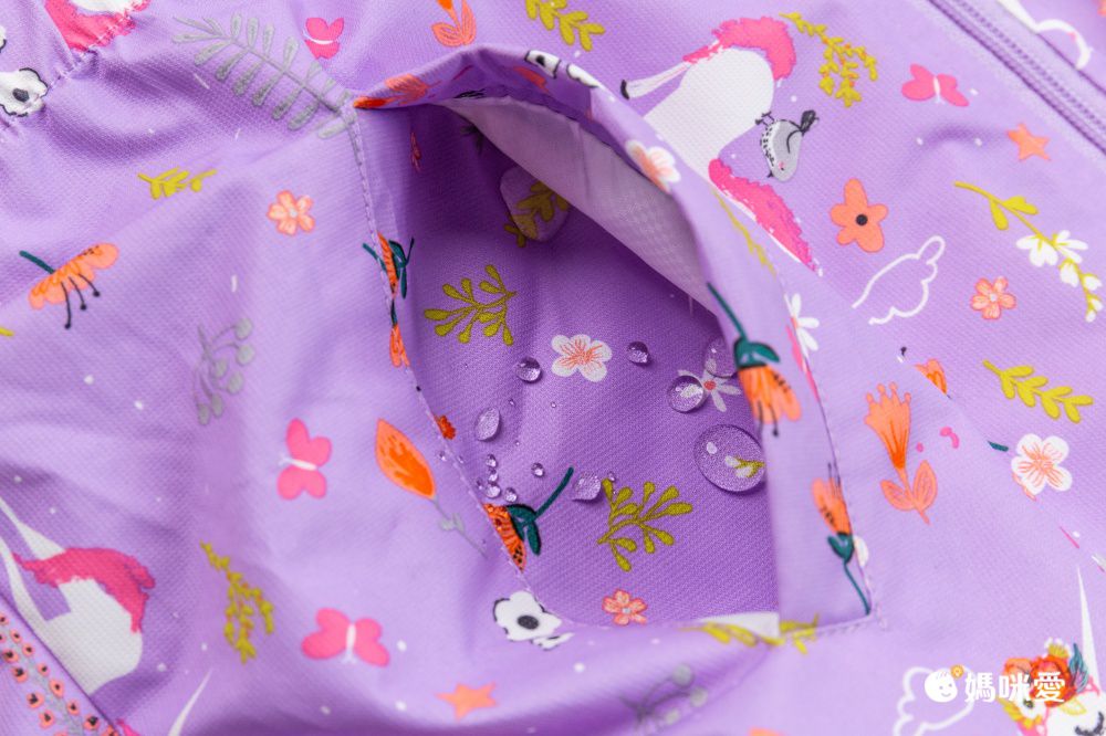 加絨款兒童防潑水衝鋒外套-獨角獸-淺紫色