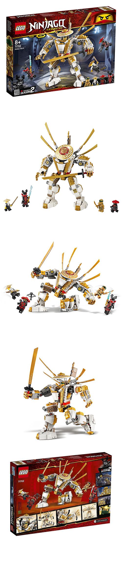 樂高 LEGO - 樂高 NINJAGO 旋風忍者系列 - 黃金機械人 71702-489pcs