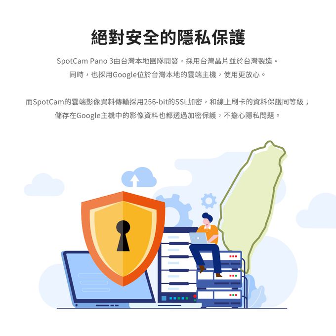 台灣晶片，台灣製造，採用256-bit的SSL加密