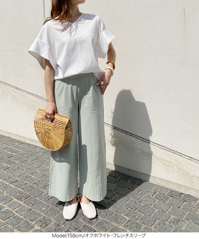 日本 Kobe Lettuce - 美型特色袖亞麻感上衣-淺杏 (花苞袖)