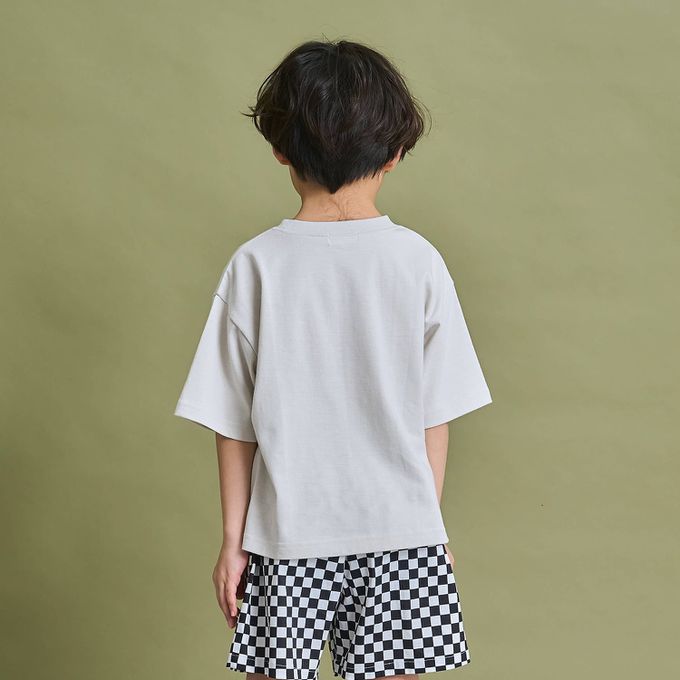 日本 b-ROOM - 防污速乾簡約印花短袖上衣-披薩-紅