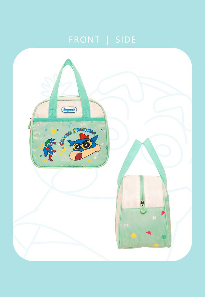 怡寶 | 蠟筆小新動感超人午餐袋/便當袋-薄荷綠