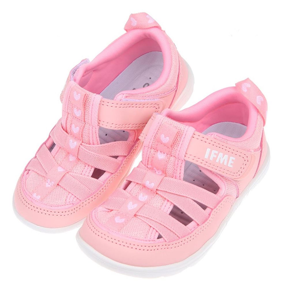 日本IFME - 元氣粉紅兒童機能水涼鞋-粉紅色