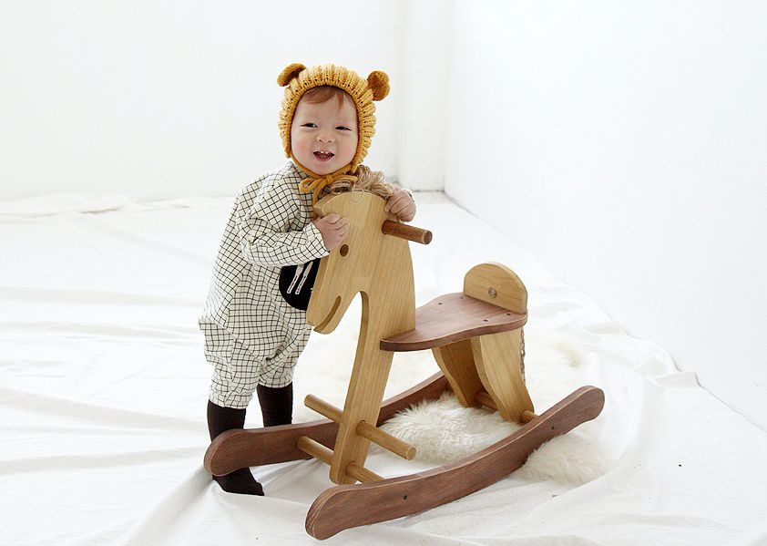 韓國 Babyblee - 小熊耳朵針織毛線帽-黑 (FREE)