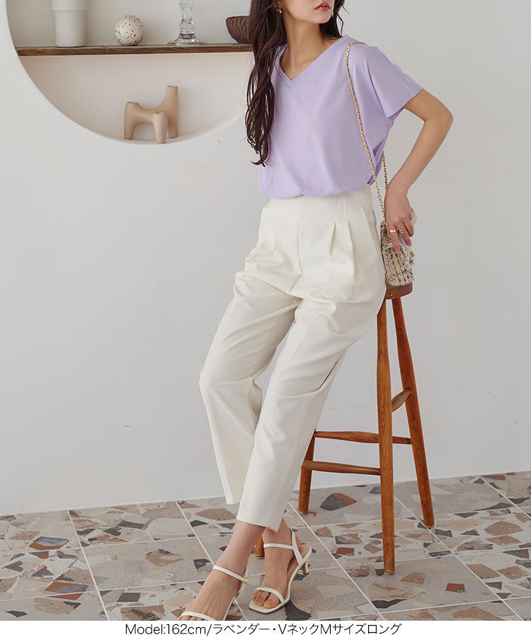 日本 Kobe Lettuce - 360度神隱顯瘦V領短袖上衣-白