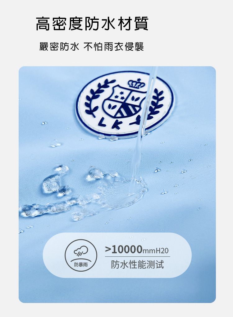 韓國Lemonkid - 簡約英倫風純色雨衣-天空藍