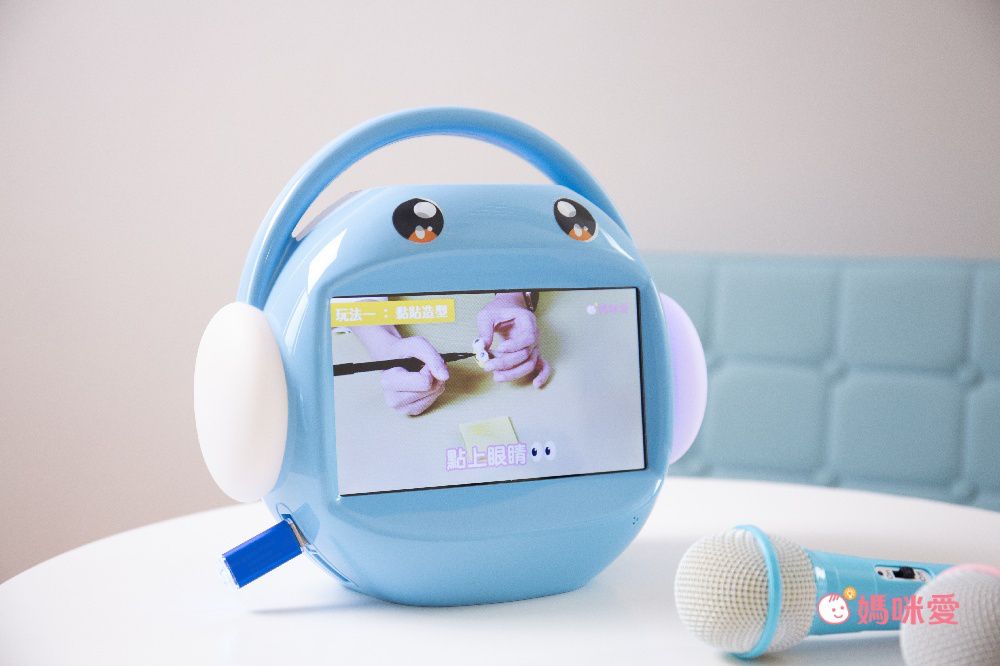 昌兒 - 兒童唱跳學習機128G-藍色-加送一支麥克風+兒童護眼相機3吋IPS大螢幕-藍色-送16G記憶卡