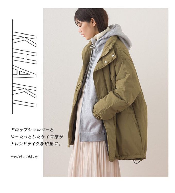 日本 OMNES - 蓬鬆厚感科技羽絨大衣保暖外套-卡其