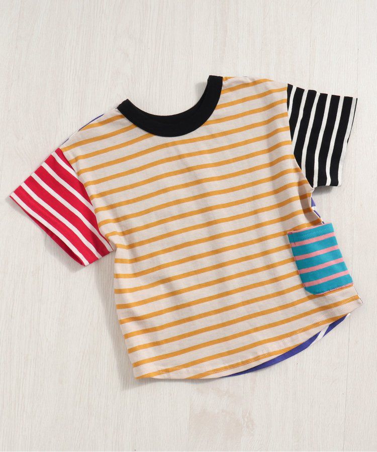 日本 BREEZE - 正反OK！圓領印花短袖上衣-線性-黑