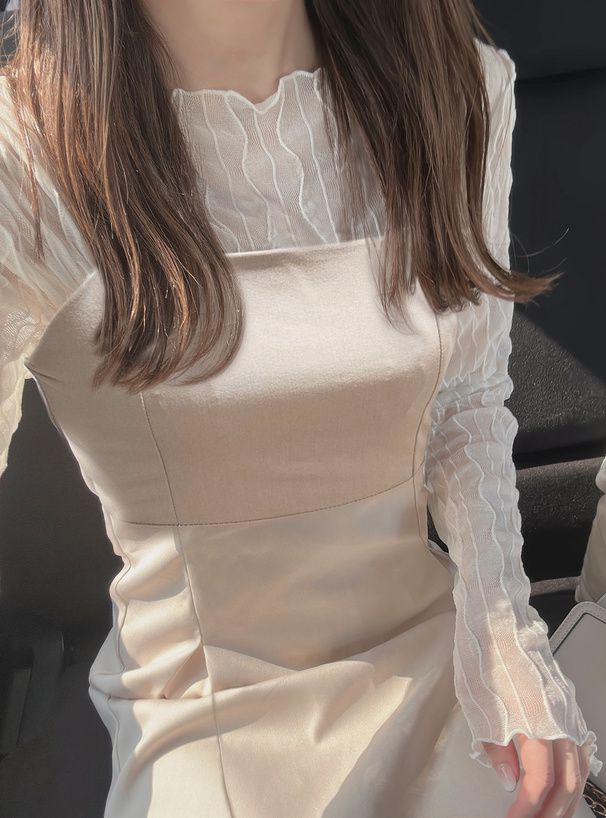 日本 GRL - [熱銷NO.1] 時尚魚尾吊帶裙-象牙杏