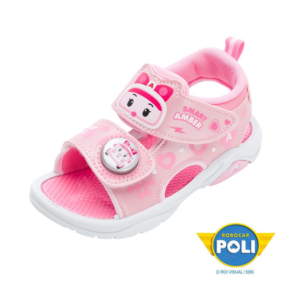 POLI 童鞋 電燈涼鞋 POKT54463-絆帶魔鬼氈設計穿脫方便-粉紅-(中童段)