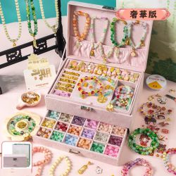 love, charlotte - 奢華古風DIY串珠手鍊項鍊吊墜麂皮絨帶鎖手飾收納盒