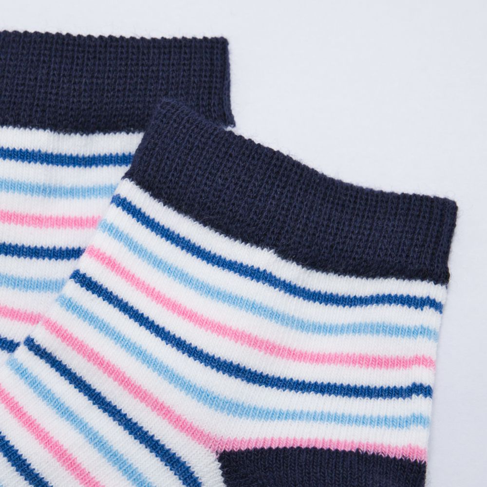 akachan honpo - 短襪-粉藍橫紋-藍色