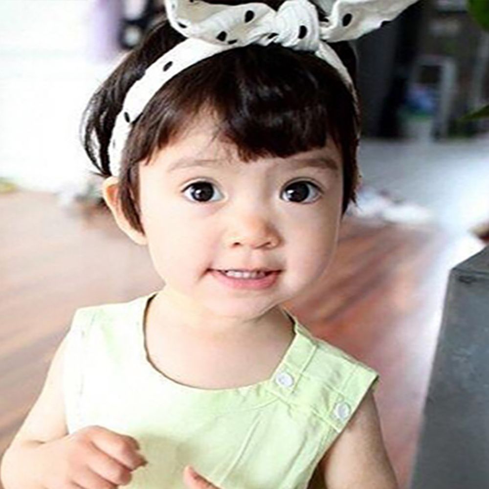 韓國 Mini Dressing - 時尚可愛兔耳朵造型髮帶-米白點點 (單一尺寸)