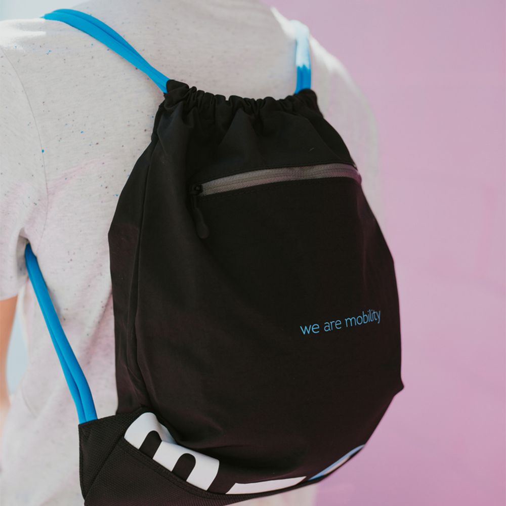 瑞士 束口後背包-黑色