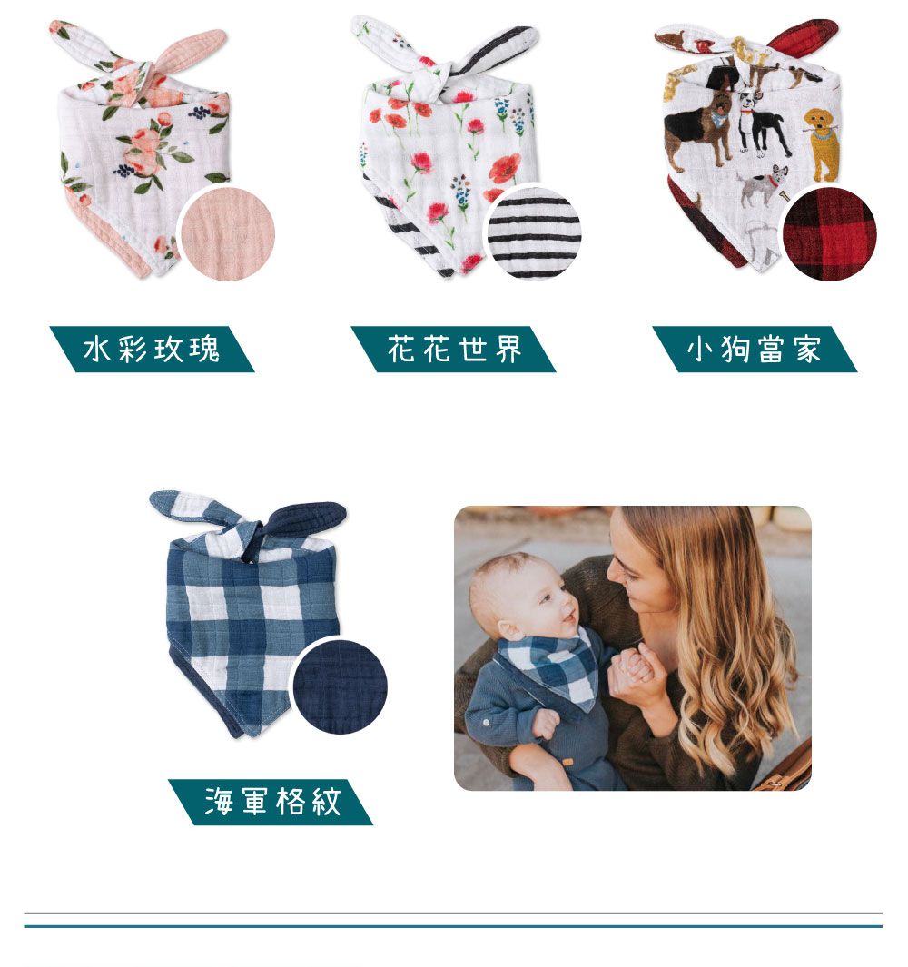 美國 Little Unicorn - 純棉雙面三角圍兜單入-宇宙探險 (17CMx42CM)-雙面/單入