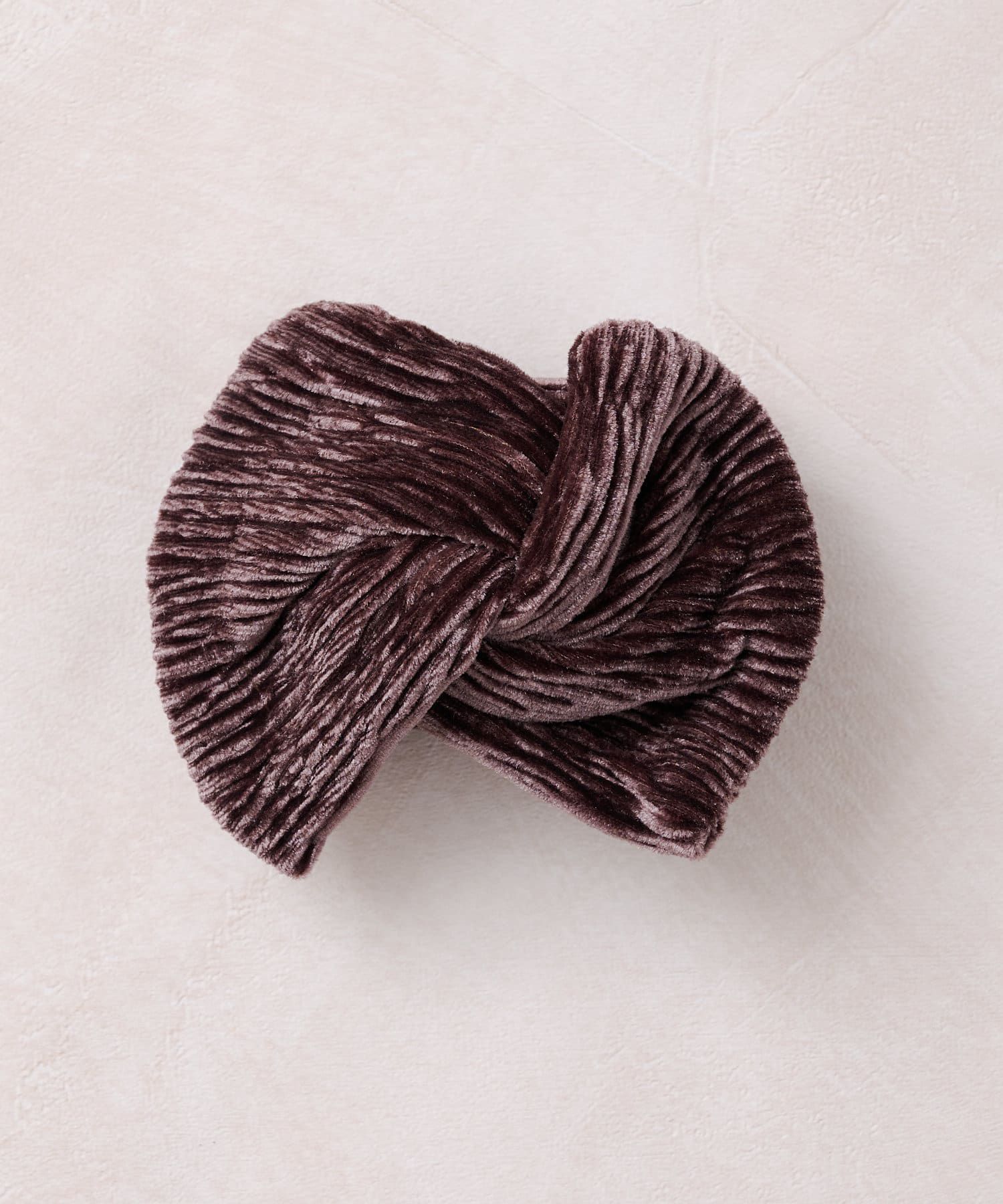 日本 Lattice - [日網熱銷] 簡單優雅紐結髮圈-光澤燈芯絨-米杏