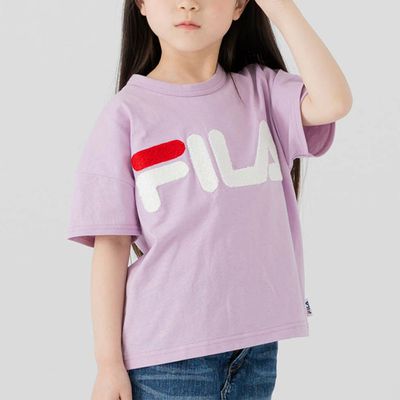 日本 Chil2 - FILA聯名 休閒短袖上衣-立體刺繡logo-粉紫