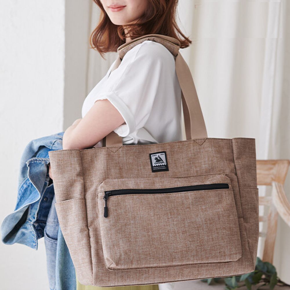 11口袋大容量防潑水便利旅行包-卡其杏 (36x31x12.5cm)