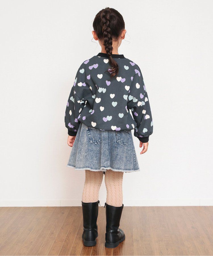 日本 BREEZE - 刷色拼接風及膝牛仔裙-丹寧藍