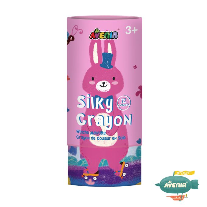 德國 Avenir Kids 艾維尼 - AK-A 畫筆類-絲滑可水洗蠟筆-我的絲滑可水洗蠟筆, 12 色粉紅兔