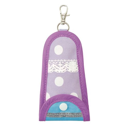 日本千趣會 - 撥水加工 鑰匙套-點點-紫 (13x8cm)