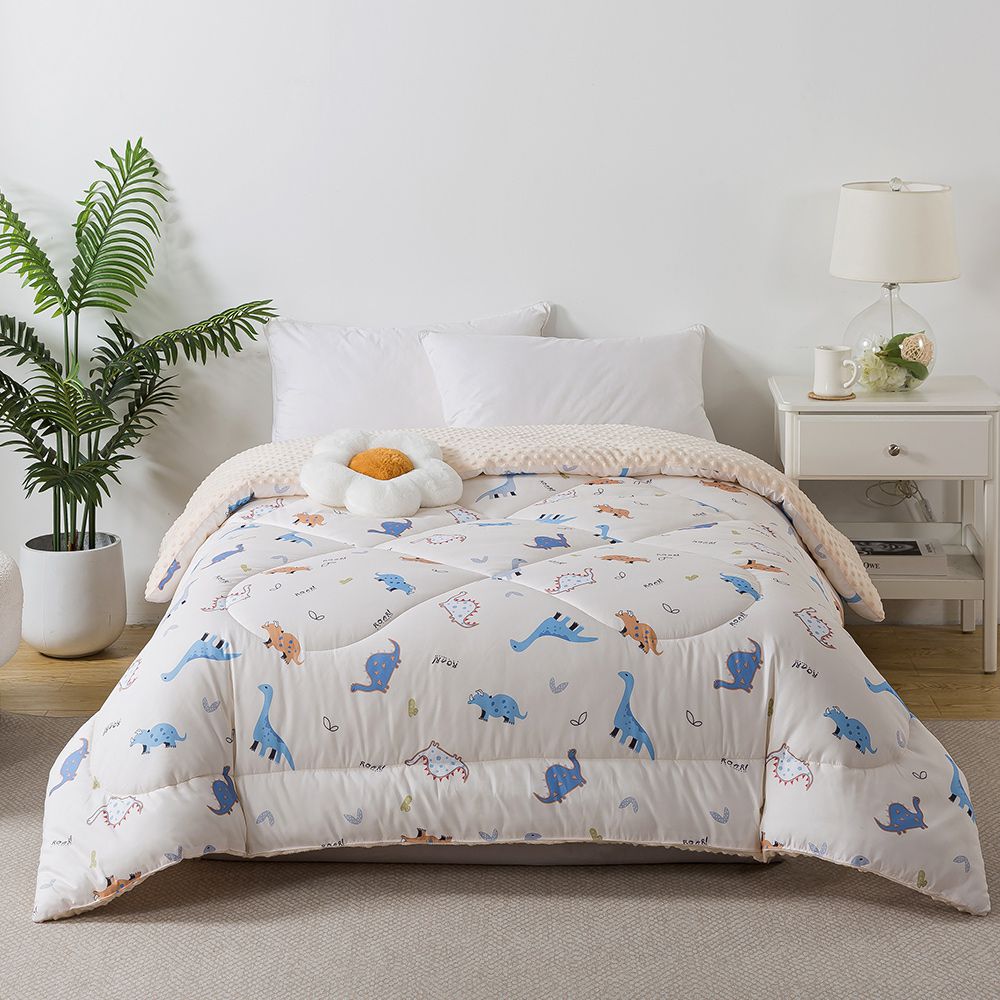 3D波波絨可水洗抑菌暖冬被-恐龍物語 (雙人)