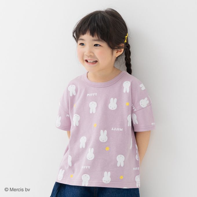 日本 Chil2 - 米飛兔限定短袖上衣-線條耳朵-白