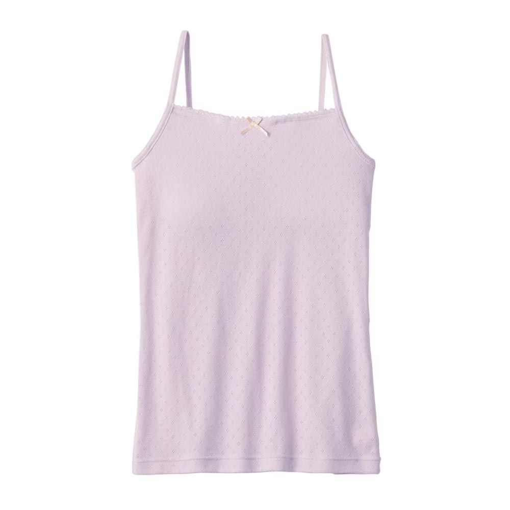 日本 Hummingchouchou - 100%棉 雙層布少女內搭/小背心-細肩帶款-粉紫