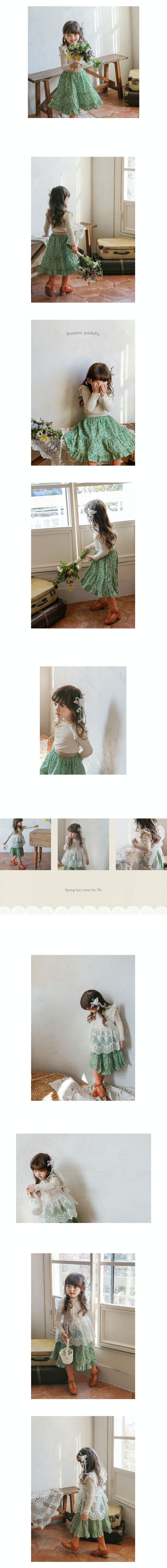 韓國 Puellaflo - 荷葉裝飾鏤空蕾絲袖口針織羅紋上衣-奶油白