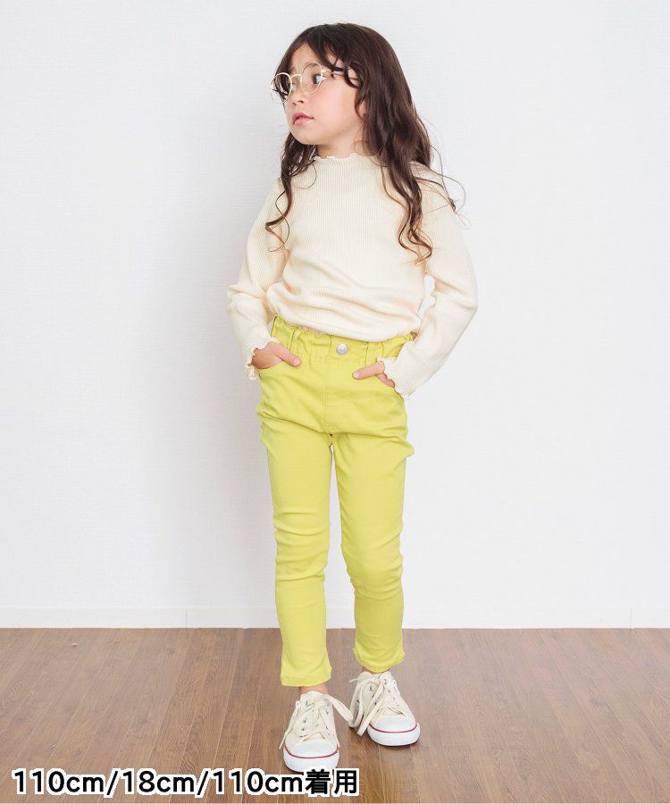 日本 BREEZE - 羅紋捲邊百搭薄長袖上衣-墨綠條紋