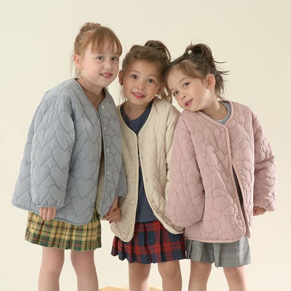 日本 Lycee mine - 夢幻少女造型絎縫鋪棉外套-花朵-粉紅