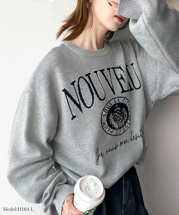 日本 Classical Elf - Java 4WAY美式印花厚磅針織大學T-灰