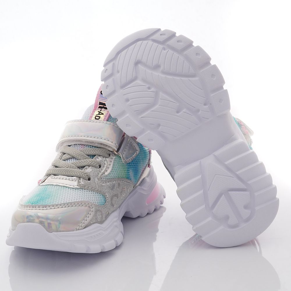 甜心電燈老爹鞋(中大童段)-運動鞋-銀