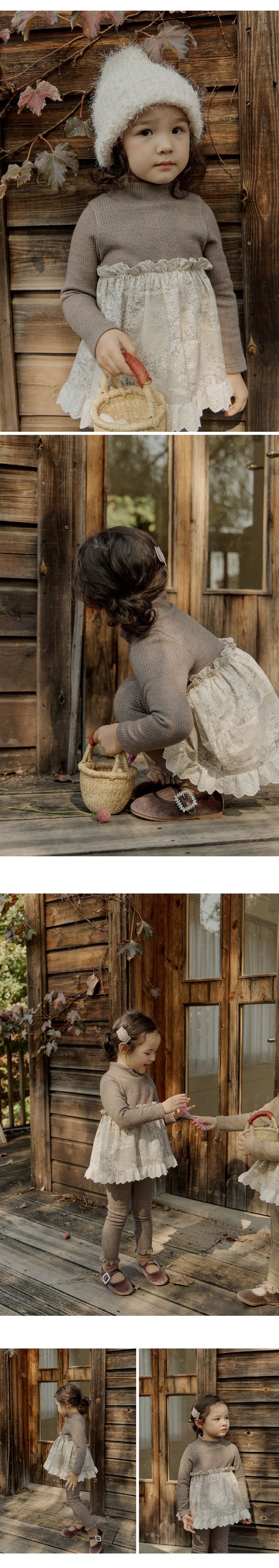 韓國 Puellaflo - 水墨畫布拼接彈性上衣-可可咖