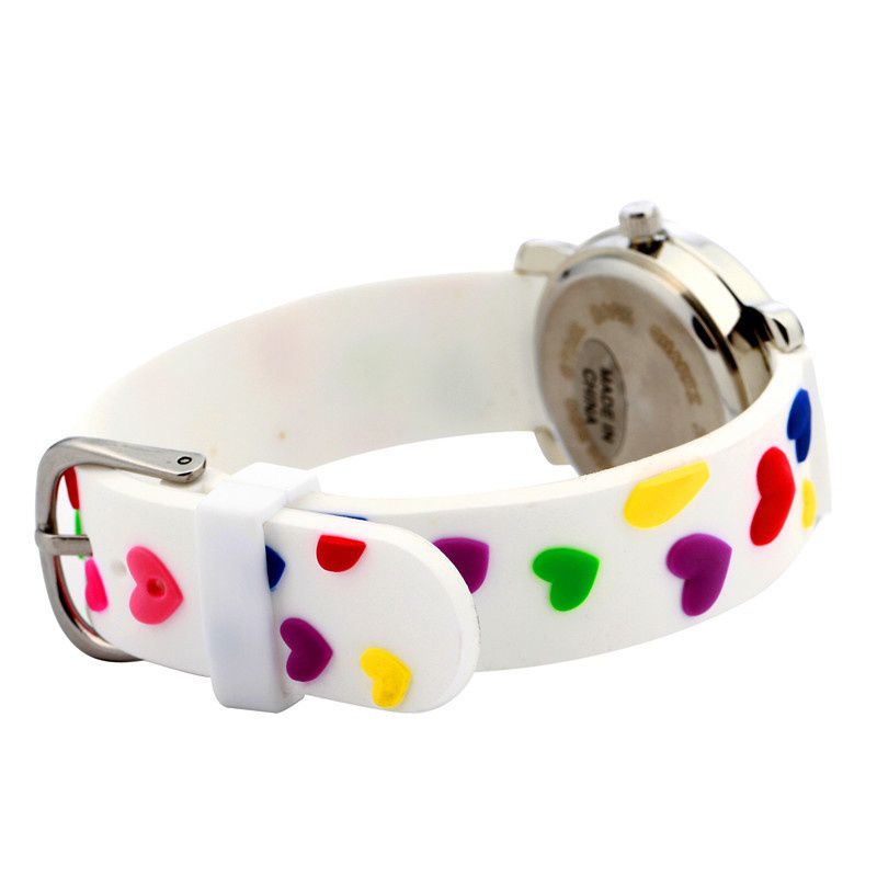 3D立體卡通兒童手錶-經典小圓錶-白色愛心