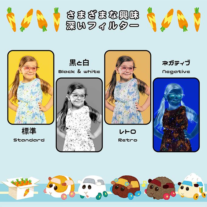 天竺鼠車車 - PUI PUI 正版授權 兒童數位相機-粉藍 (送32GB記憶卡)