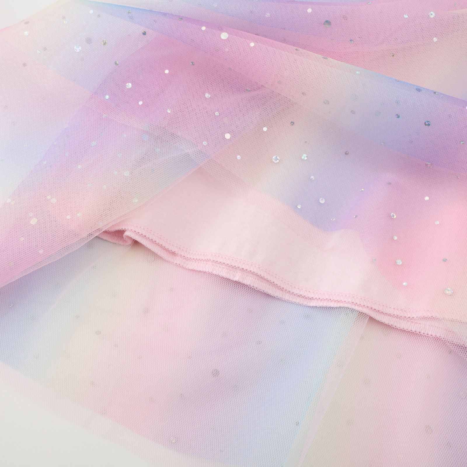 Jumping meters - 圓領小飛袖網紗洋裝-繽紛眨眼獨角獸-白色