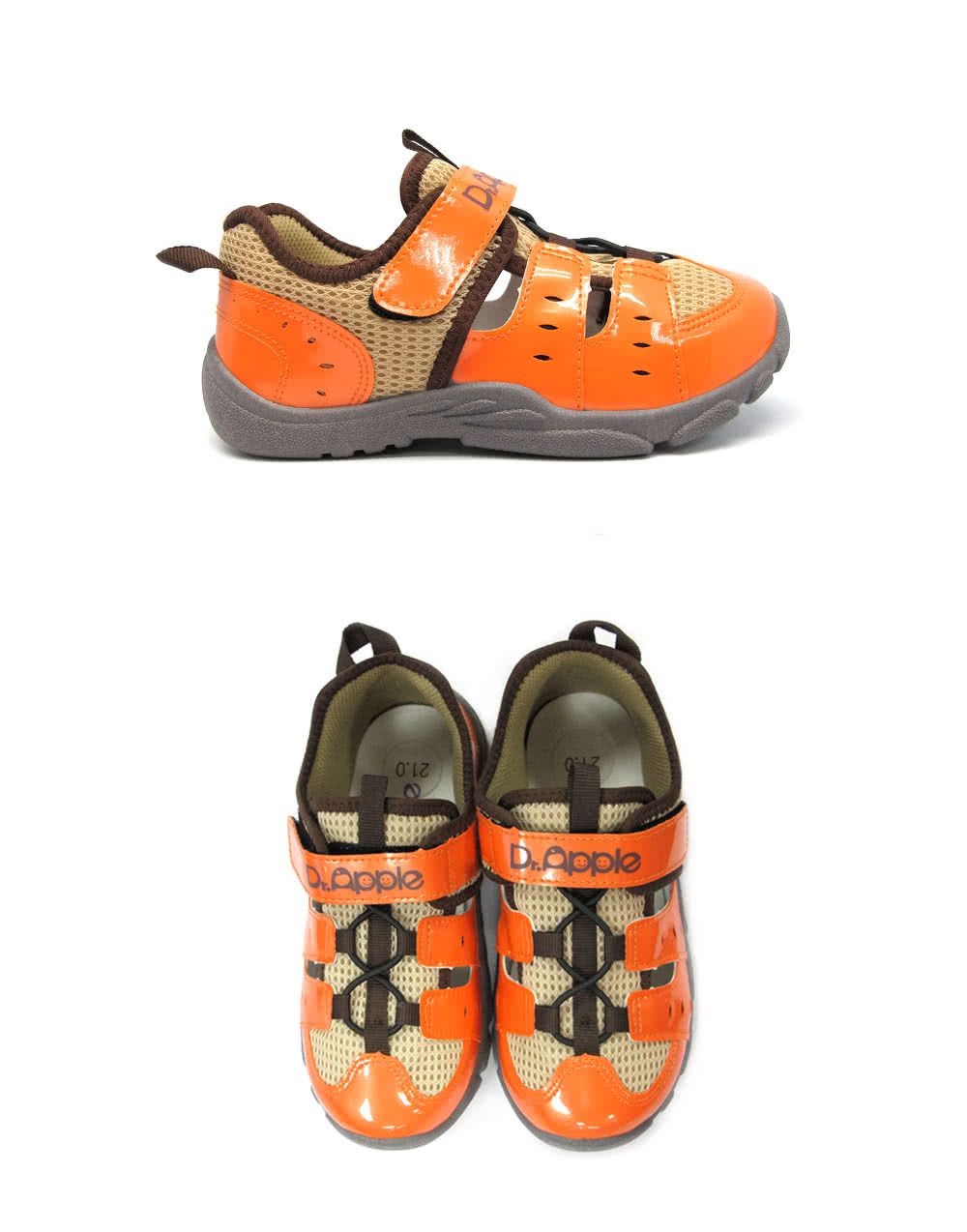 Dr. Apple - 機能童鞋-俐落大人風舒適透氣童鞋-橘