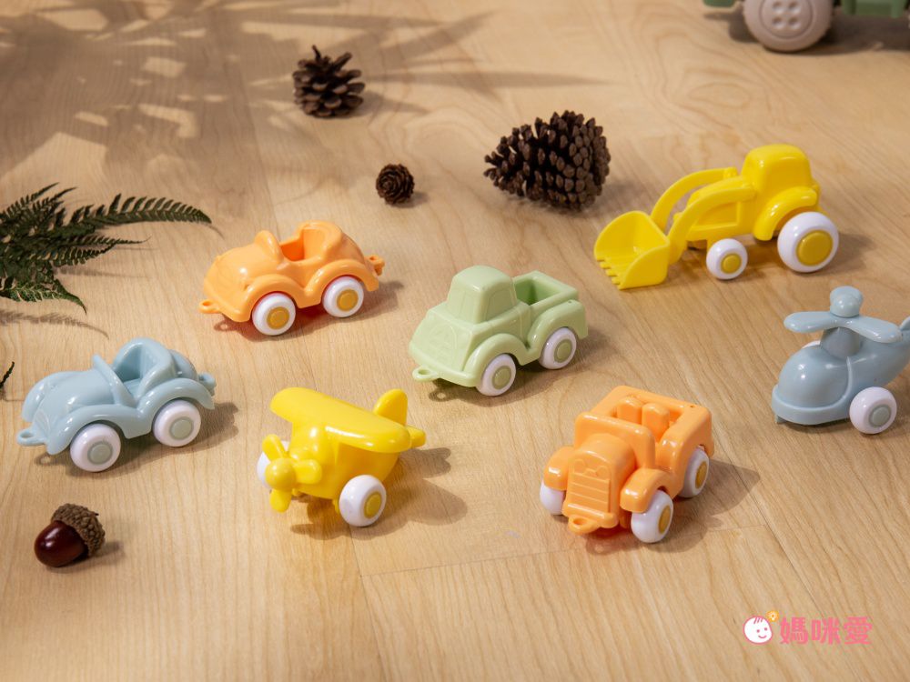 瑞典Viking toys - 莫蘭迪色系 - 迷你交通小車隊(7件組)-7cm