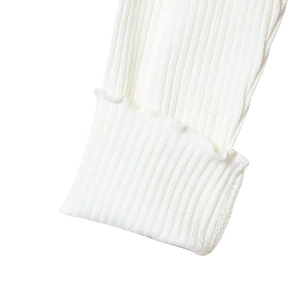 日本西松屋 - 異材質拼接假兩件長袖上衣-格紋-米杏