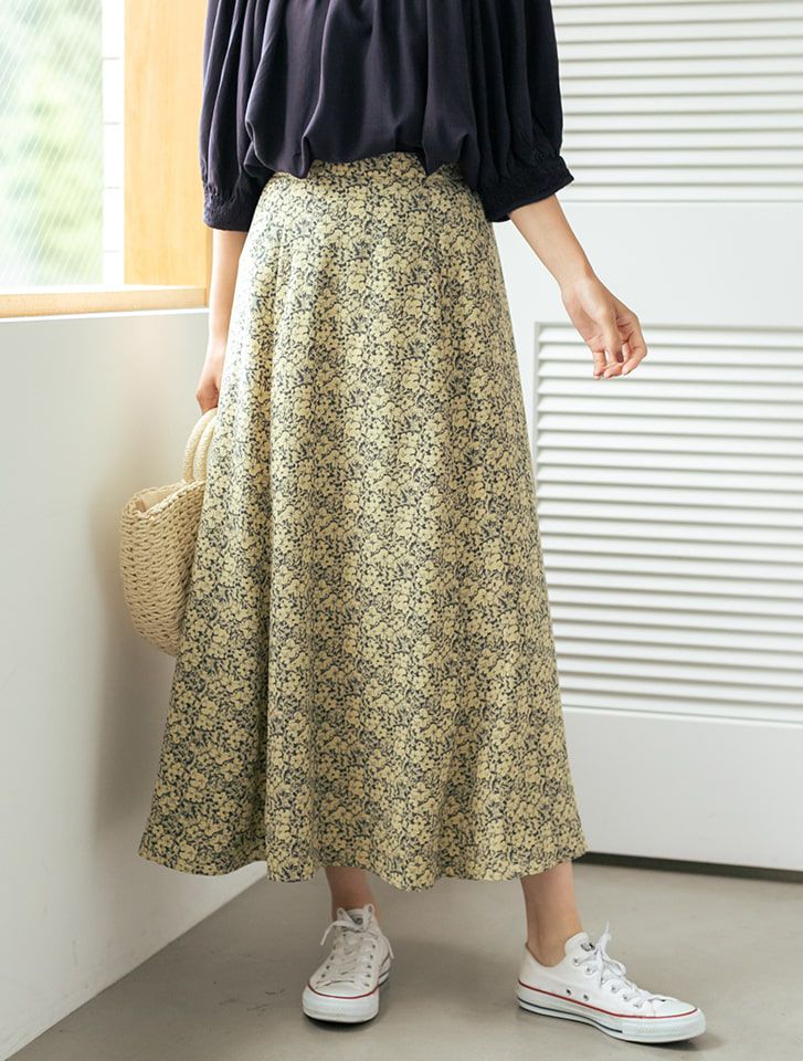 日本 fifth - 復古碎花長裙-白