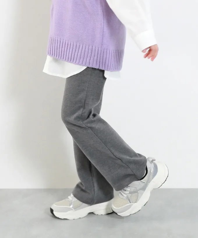 日本 devirock - [熱銷定番] 超彈力抗毛球小喇叭長褲-黑