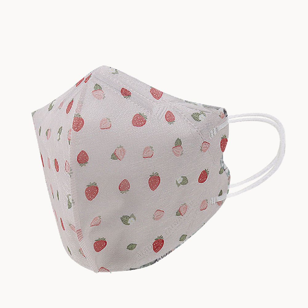 一心一罩 - 大童/小臉-兒童醫療級3D立體口罩/雙鋼印/台灣製-莓好時光 (建議8歲以上，或小臉適用)-10入/袋(未滅菌)